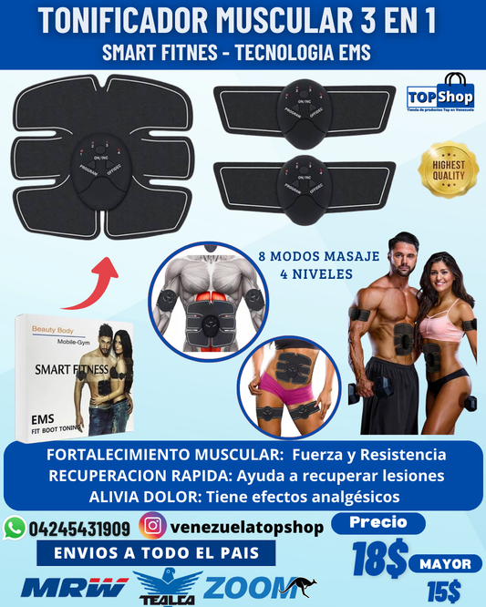 Combo Tonificador Muscular 3 en 1 Smart Fitness